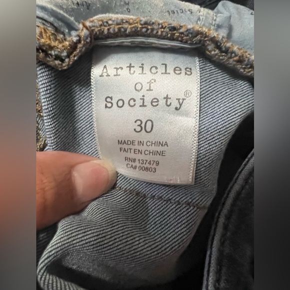 Articles Of Society High Rise Blue Jeans Denim Classic Straight Leg - Picture 10 of 14